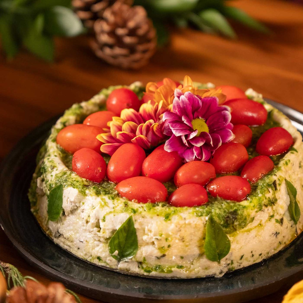 TERRINE DE QUEIJO AO PESTO