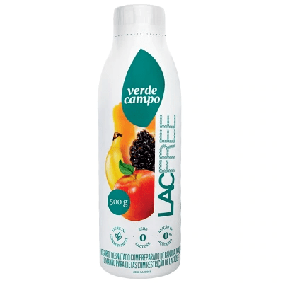 IOGURTE DE MAÇÃ, BANANA E MAMÃO LACFREE VERDE CAMPO 500G