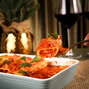 CANELONI DE FRANGO AO MOLHO BRANCO