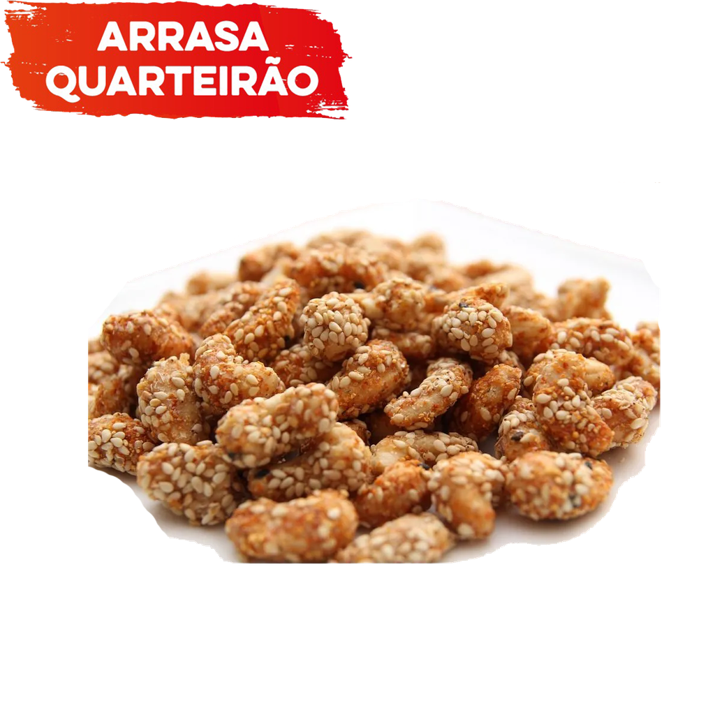 CASTANHA DE CAJU CARAMELIZADA COM GERGELIM APROXIMADAMENTE 120G