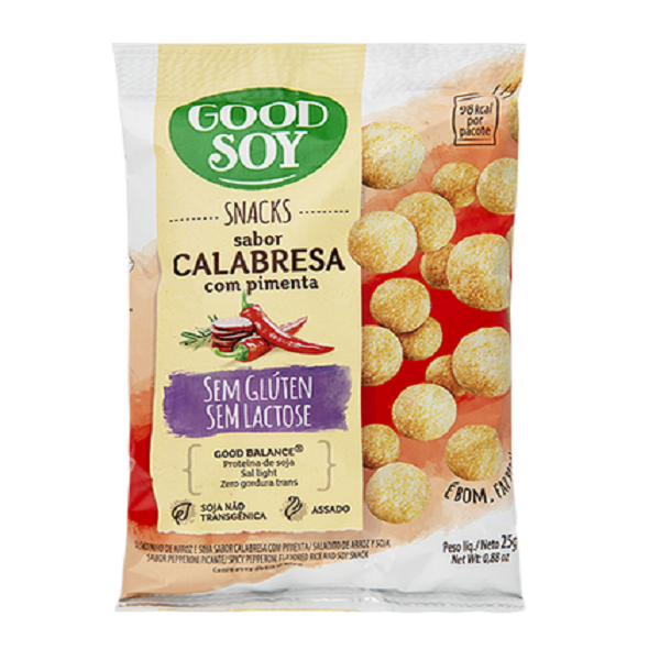 SNACK DE SOJA GOOD SOY CALABRESA COM PIMENTA - 25G