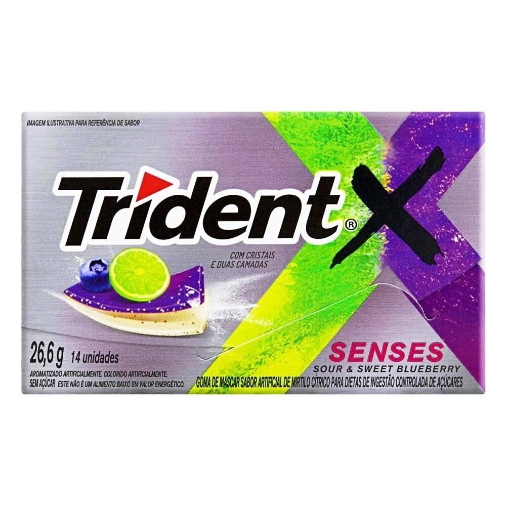 CHICLETE TRIDENT SENSES SABOR BLUEBERRY CITRUS -  14un