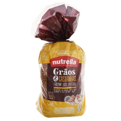 PÃO DE FORMA PULLMAN NUTRELLA GRÃOS/CASTANHA - 450g