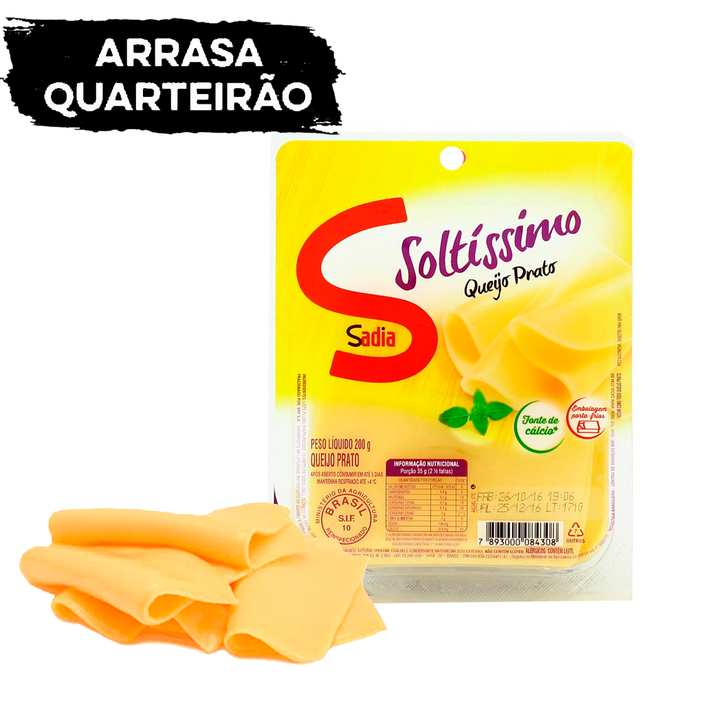 QUEIJO PRATO SADIA FATIADO - 200G