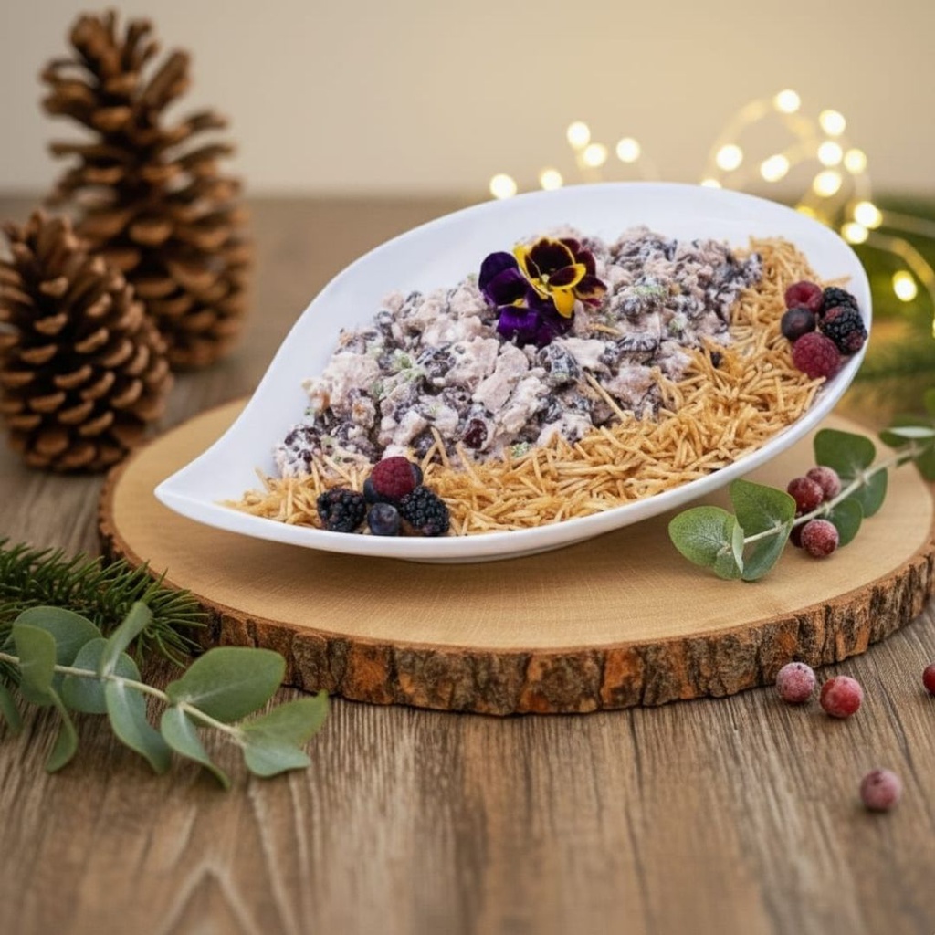 SALADA DE FRANGO COM NOZES E CRANBERRY