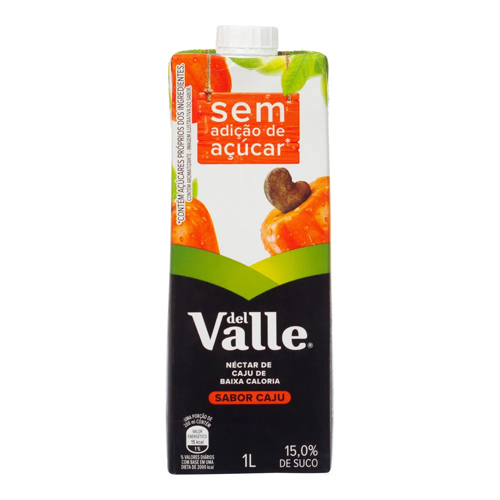 SUCO DE CAJU SEM ADIÇÃO DE AÇÚCAR DEL VALLE 1L