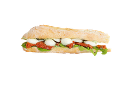 [49253] SANDUICHE DE BAGUETE MULTIGRÃOS, TOMATE SECO, RÚCULA E MUSSARELA DE BUFALA