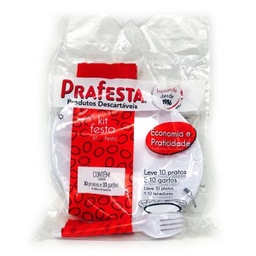 [44782] PRATO DESCARTÁVEL BRANCO 15CM COM 10 UND