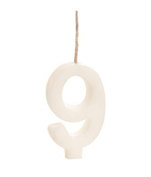 [44780] VELA ANIVERSÁRIO BRANCA Nº9